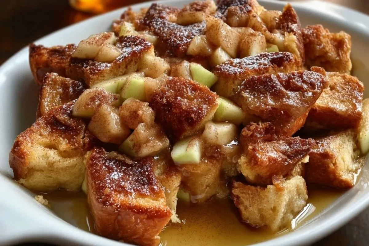 Casserole De Pain Perdu Aux Pommes Et À La Cannelle