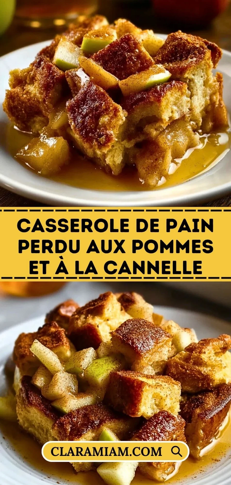 Casserole De Pain Perdu Aux Pommes Et À La Cannelle
