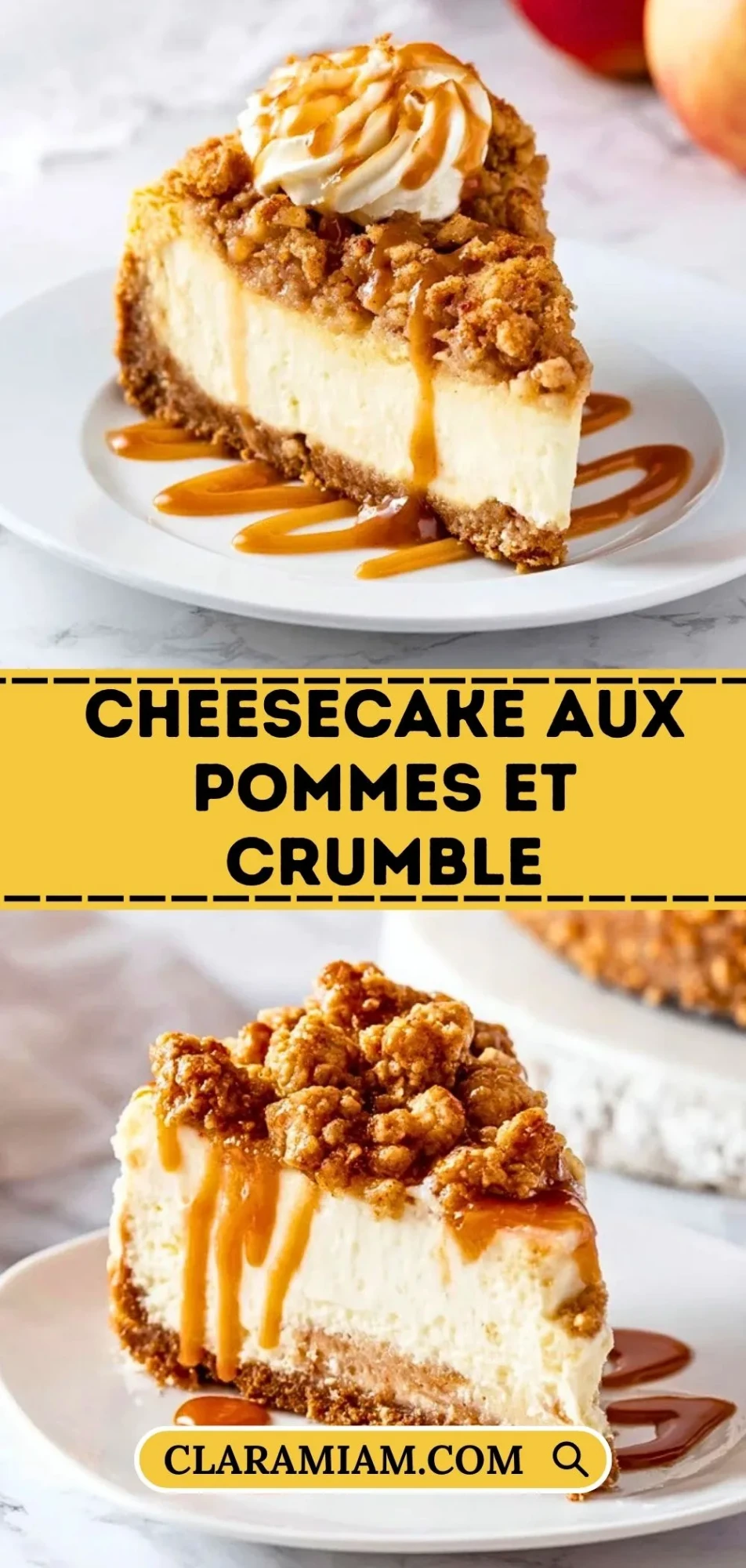 Cheesecake aux Pommes et Crumble - Pin 1