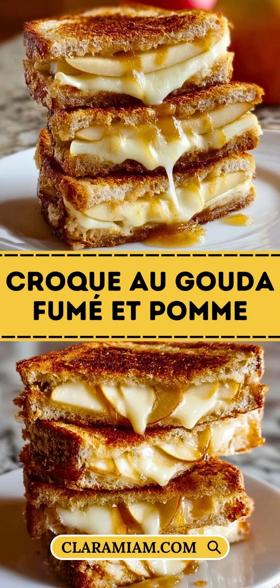 Croque Au Gouda Fumé Et Pomme - Pin 1