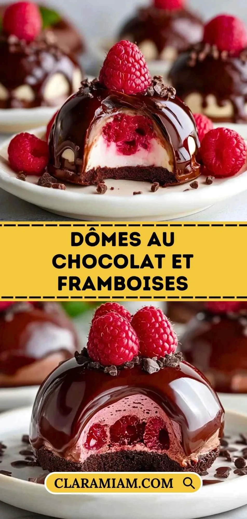 Dômes Au Chocolat Et Framboises - Pin 1