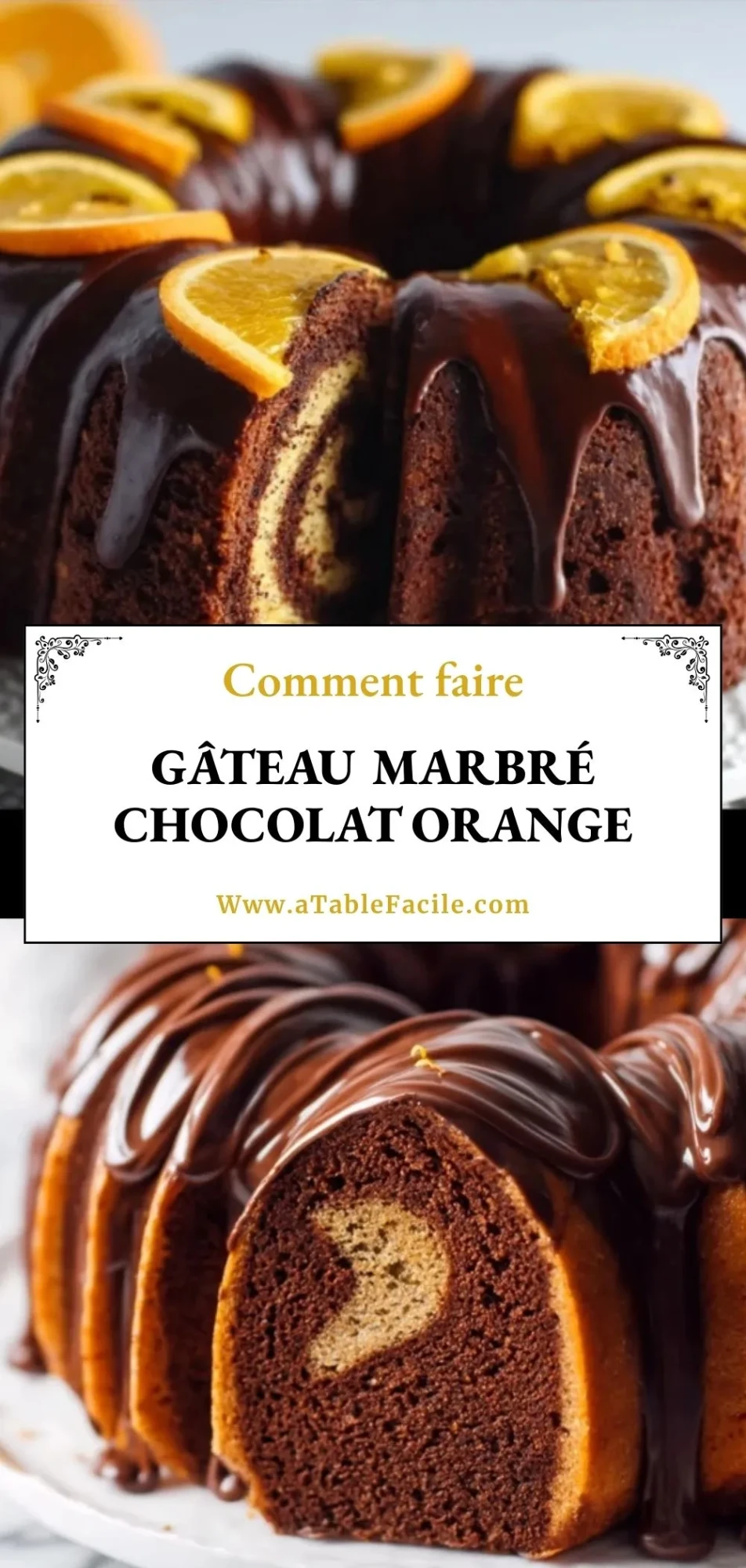 Gâteau Marbré Chocolat Orange