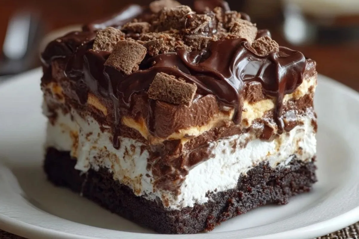 Gâteau Réfrigéré Au Brownie Délicieux