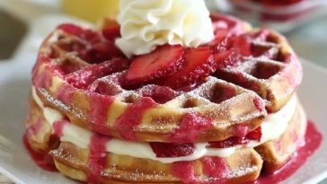 Gaufres Fourrées Au Fromage Frais Et Aux Fraises