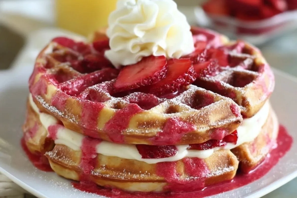 Gaufres Fourrées Au Fromage Frais Et Aux Fraises