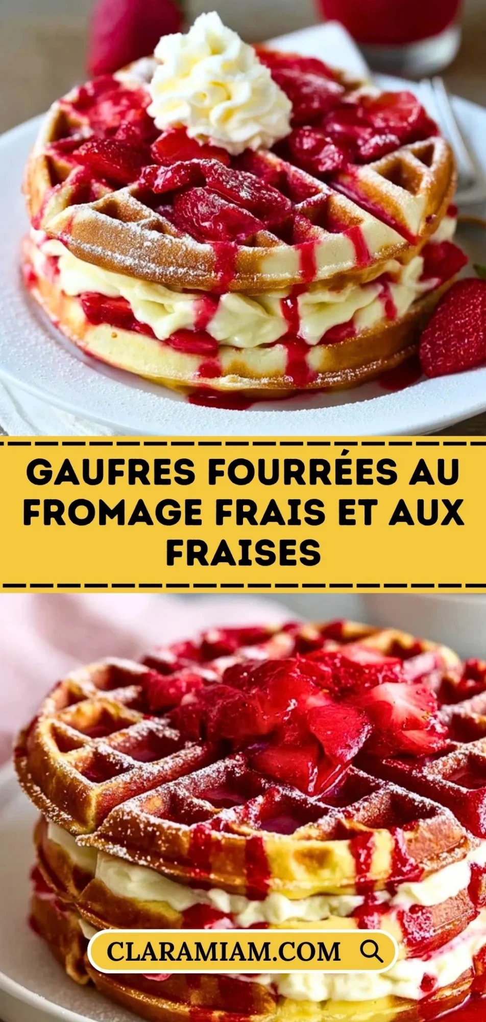 Gaufres Fourrées Au Fromage Frais Et Aux Fraises