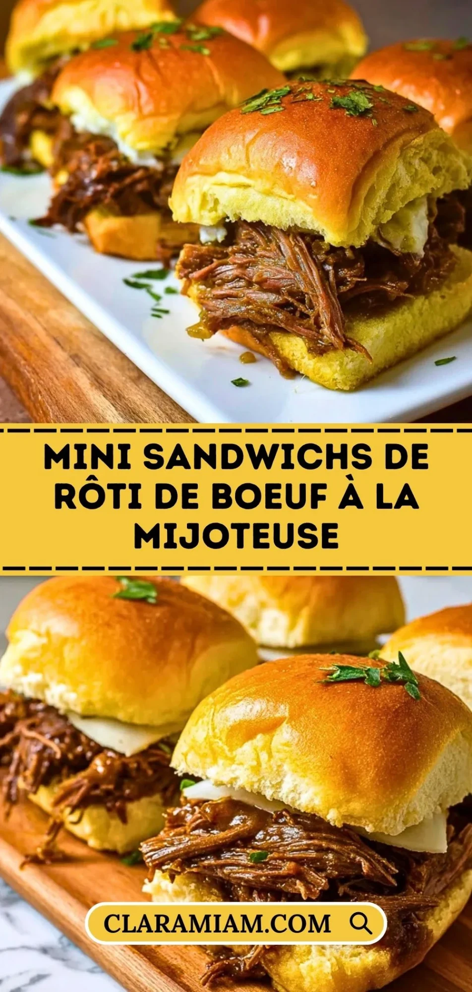 Mini Sandwichs De Rôti De Boeuf À La Mijoteuse - Pin 1