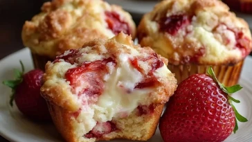 Muffins Aux Fraises Et Fromage À La Crème
