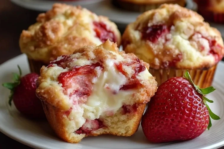 Muffins Aux Fraises Et Fromage À La Crème
