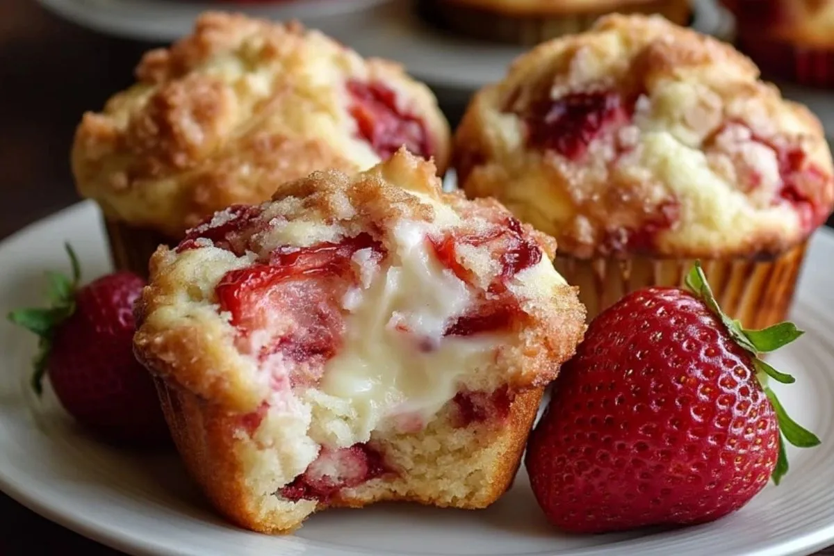 Muffins Aux Fraises Et Fromage À La Crème