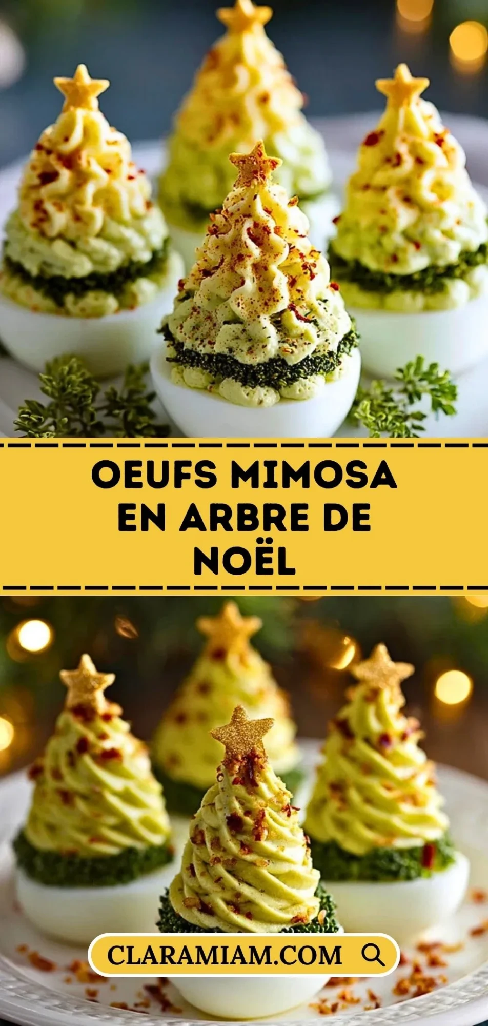 Oeufs Mimosa en Arbre de Noël - Pin 1