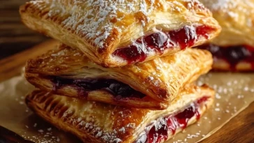 Pâtisseries Feuilletées Aux Cerises