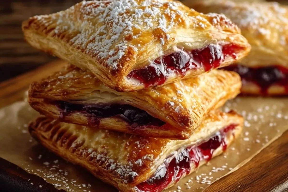 Pâtisseries Feuilletées Aux Cerises