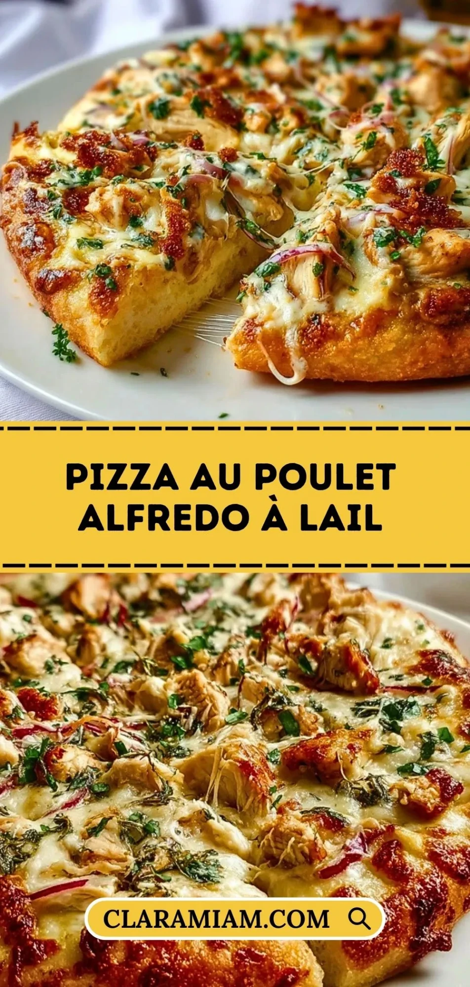 Pizza Au Poulet Alfredo À LAil - Pin 1