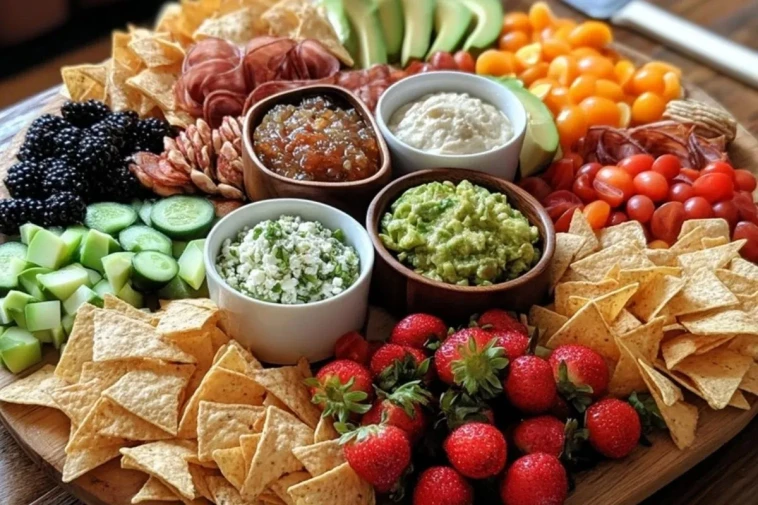 Planche de Charcuterie avec Chips et Trempettes