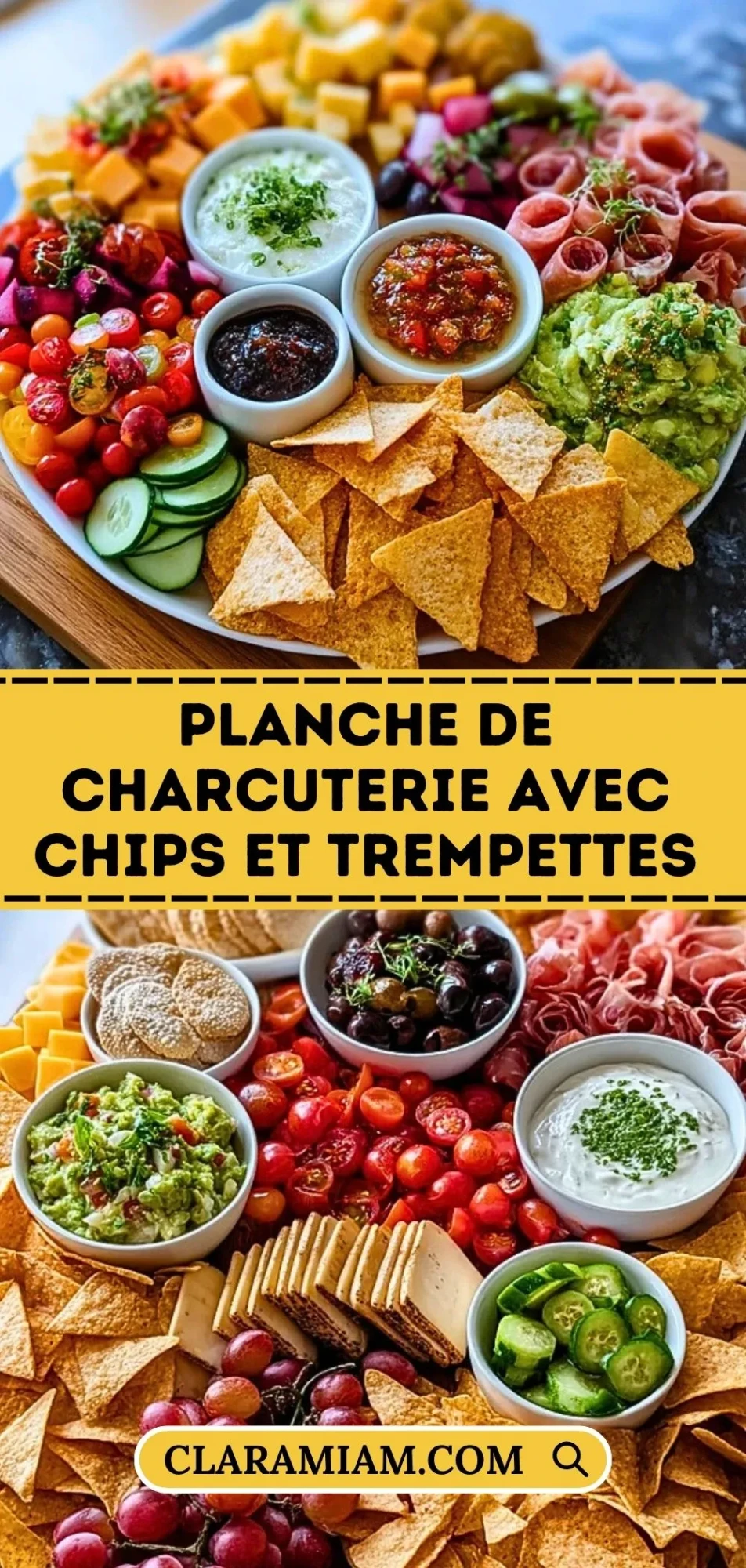 Planche de Charcuterie avec Chips et Trempettes - Pin 1