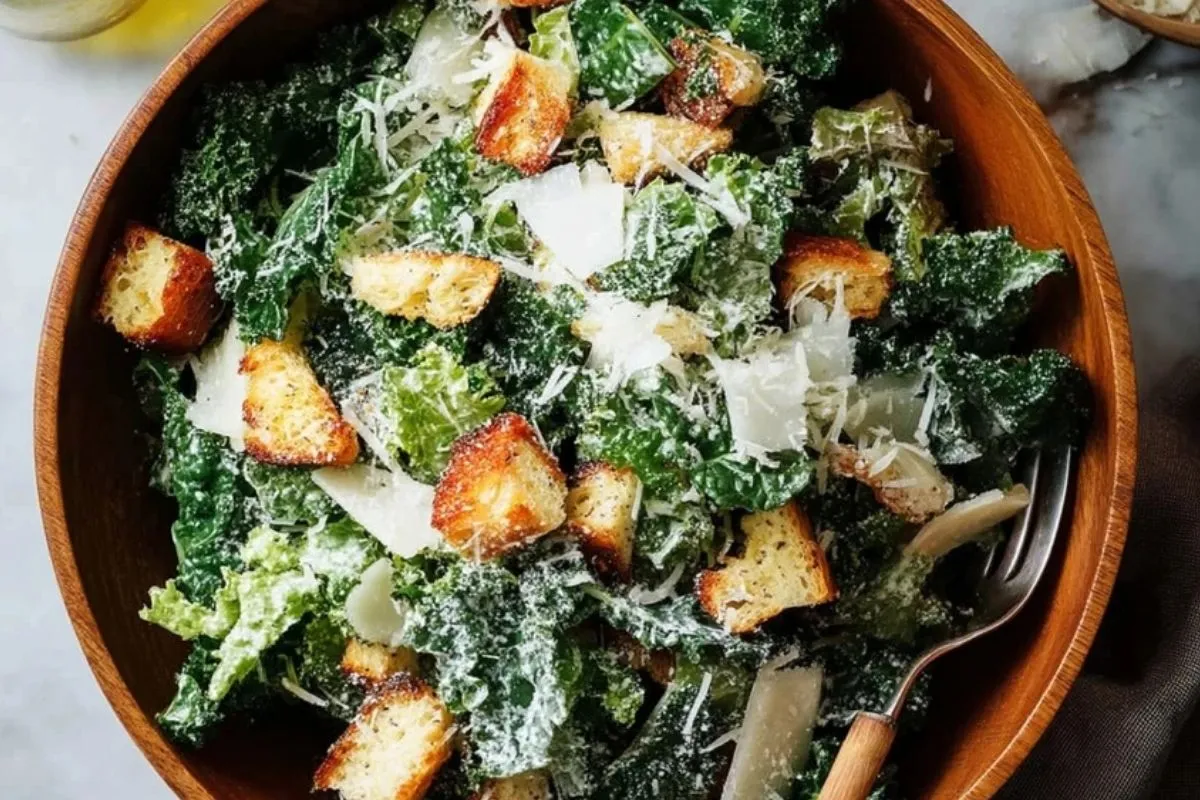 Salade César au Chou Frisé en 15 Minutes