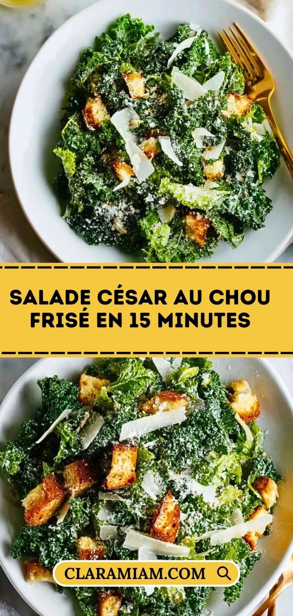 Salade César au Chou Frisé en 15 Minutes - Pin 1