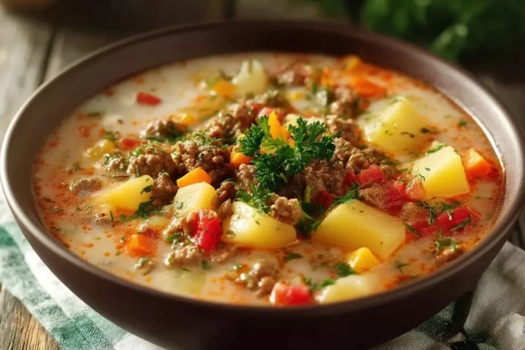 Soupe Épaissie De Bœuf Haché Et Pommes De Terre - 1