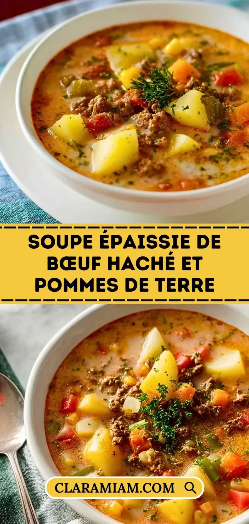 Soupe Épaissie De Bœuf Haché Et Pommes De Terre - Pin 1
