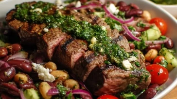 Steak Chimichurri Et Salade De Haricots Denses