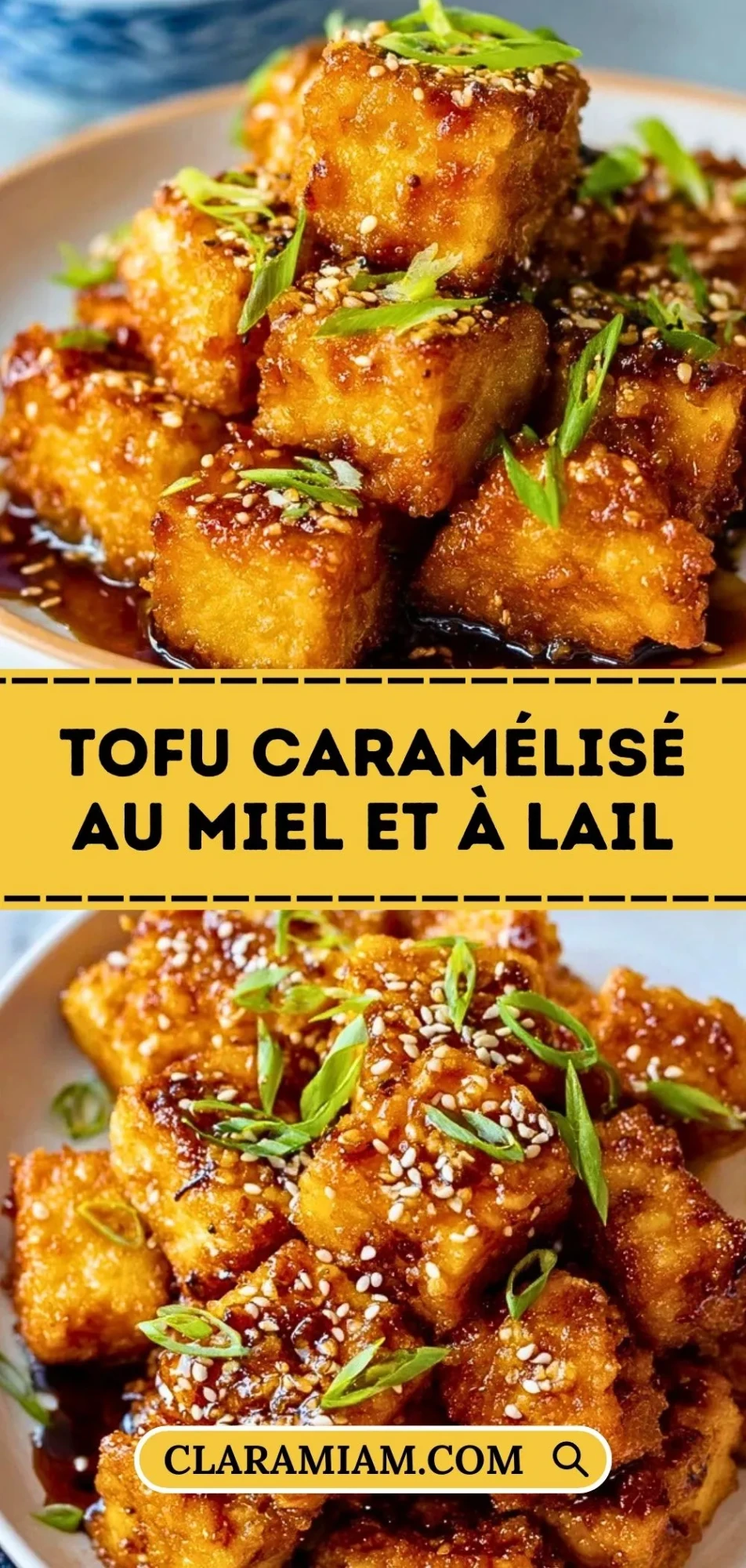 Tofu Caramélisé au Miel et à lAil - Pin 1