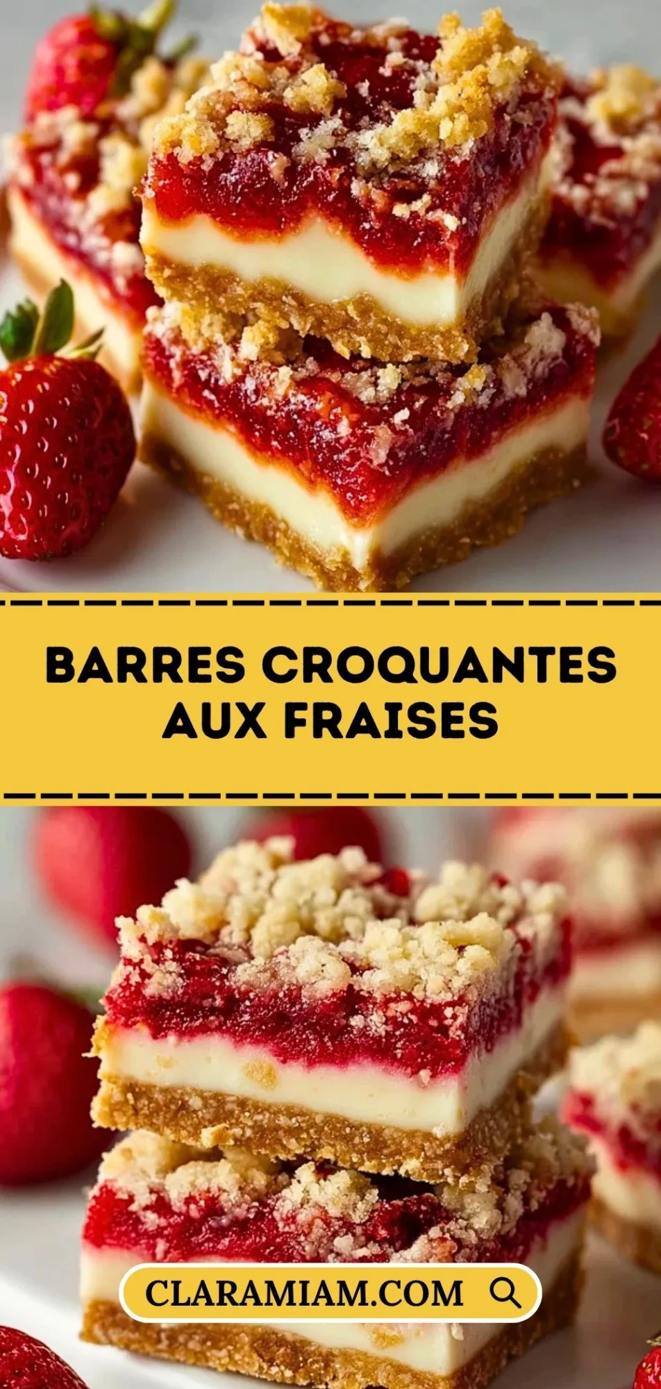 Barres Croquantes aux Fraises - Pin 1