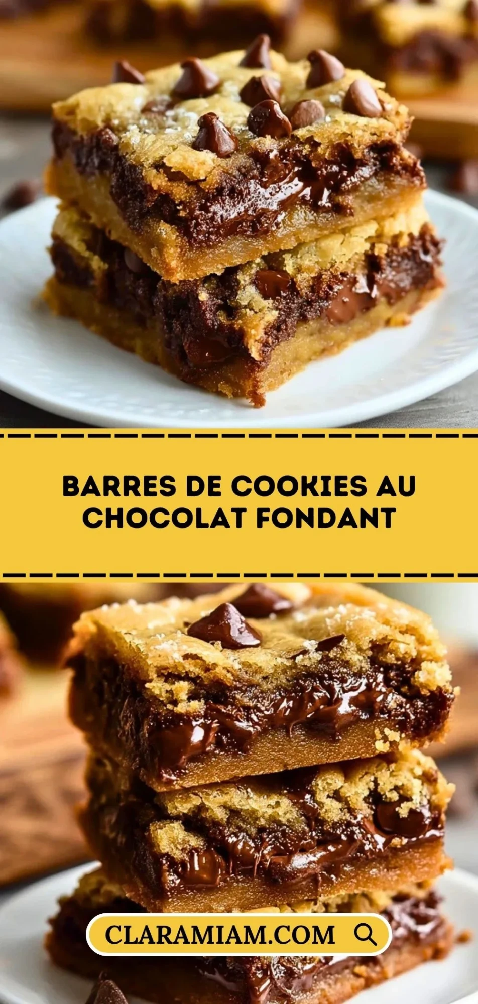 Barres De Cookies Au Chocolat Fondant - Pin 1