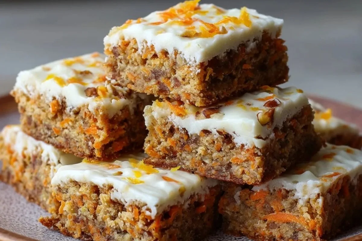 Barres De Gâteau Aux Carottes Sans Sucre Avec Fromage Blanc