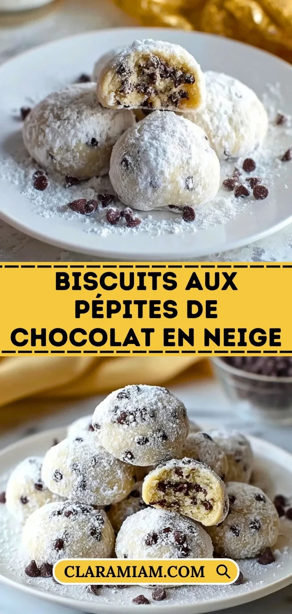 Biscuits Aux Pépites De Chocolat En Neige - Pin 1