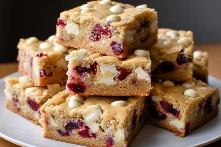 Blondies Moelleux Aux Cranberries Et Chocolat Blanc