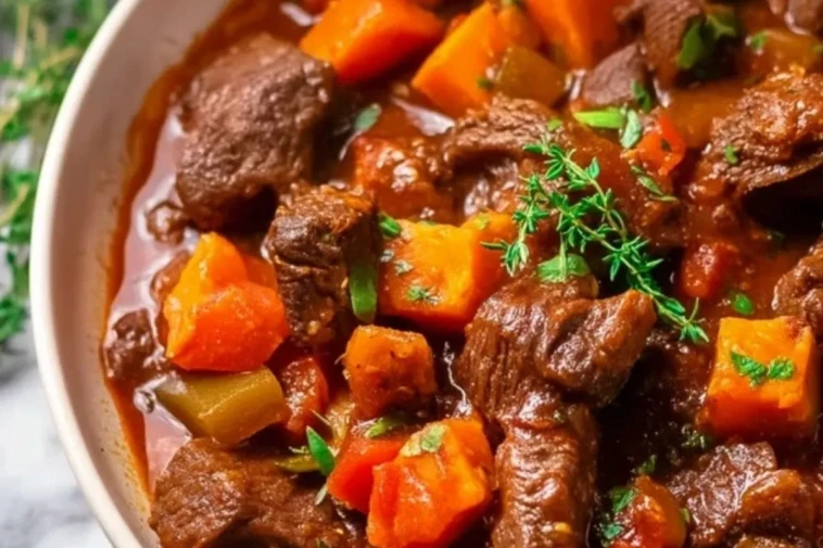 Boeuf Aux Patates Douces À La Mijoteuse