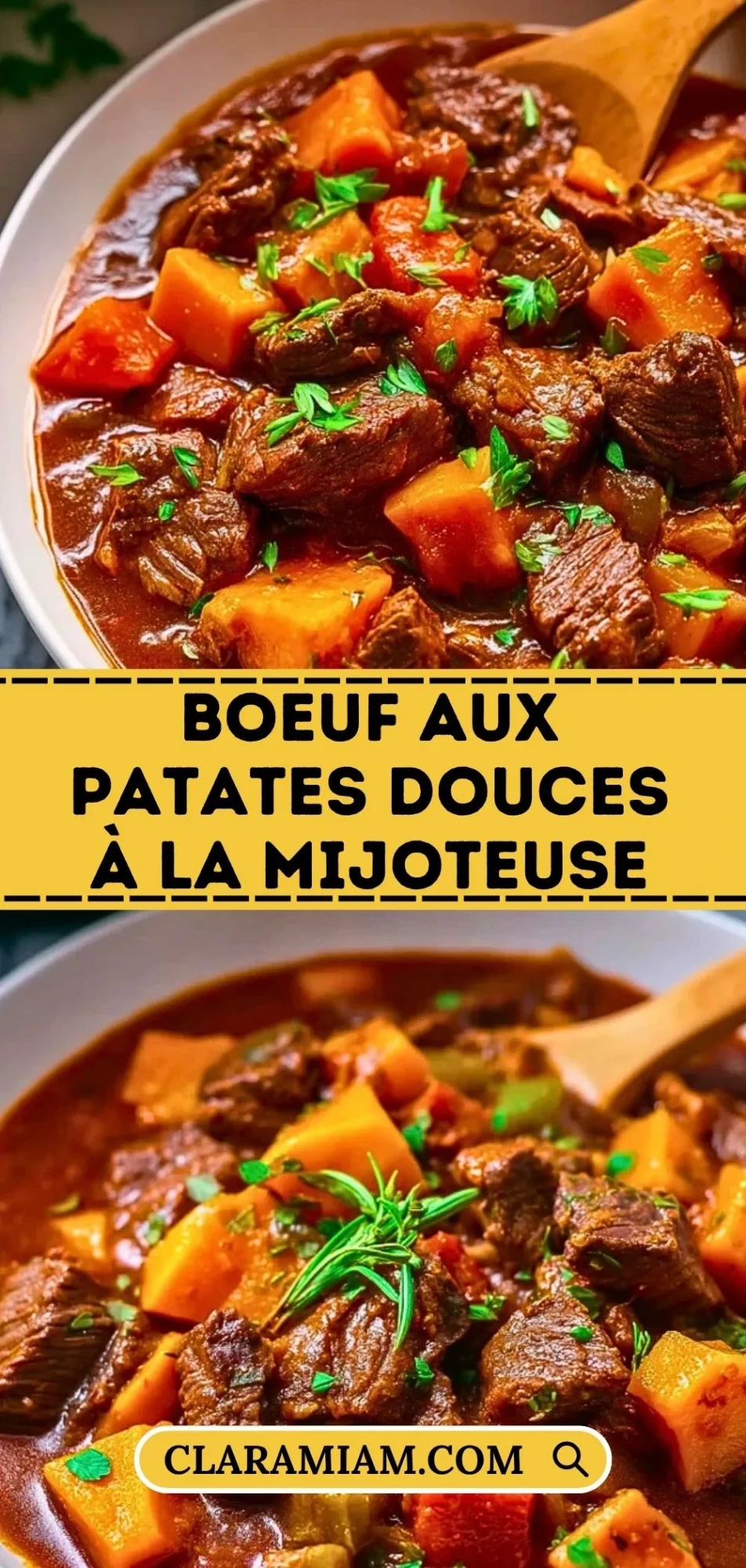 Boeuf Aux Patates Douces À La Mijoteuse - Pin 1
