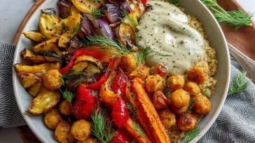 Bol De Légumes Rôtis Méditerranéens Végans