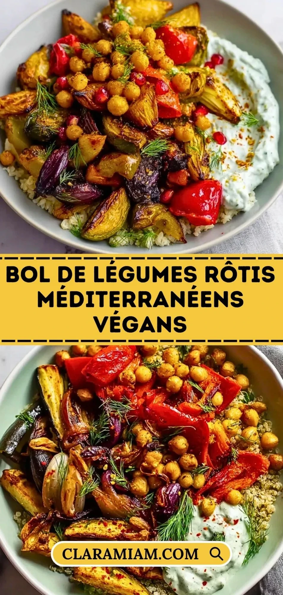 Bol De Légumes Rôtis Méditerranéens Végans - Pin 1