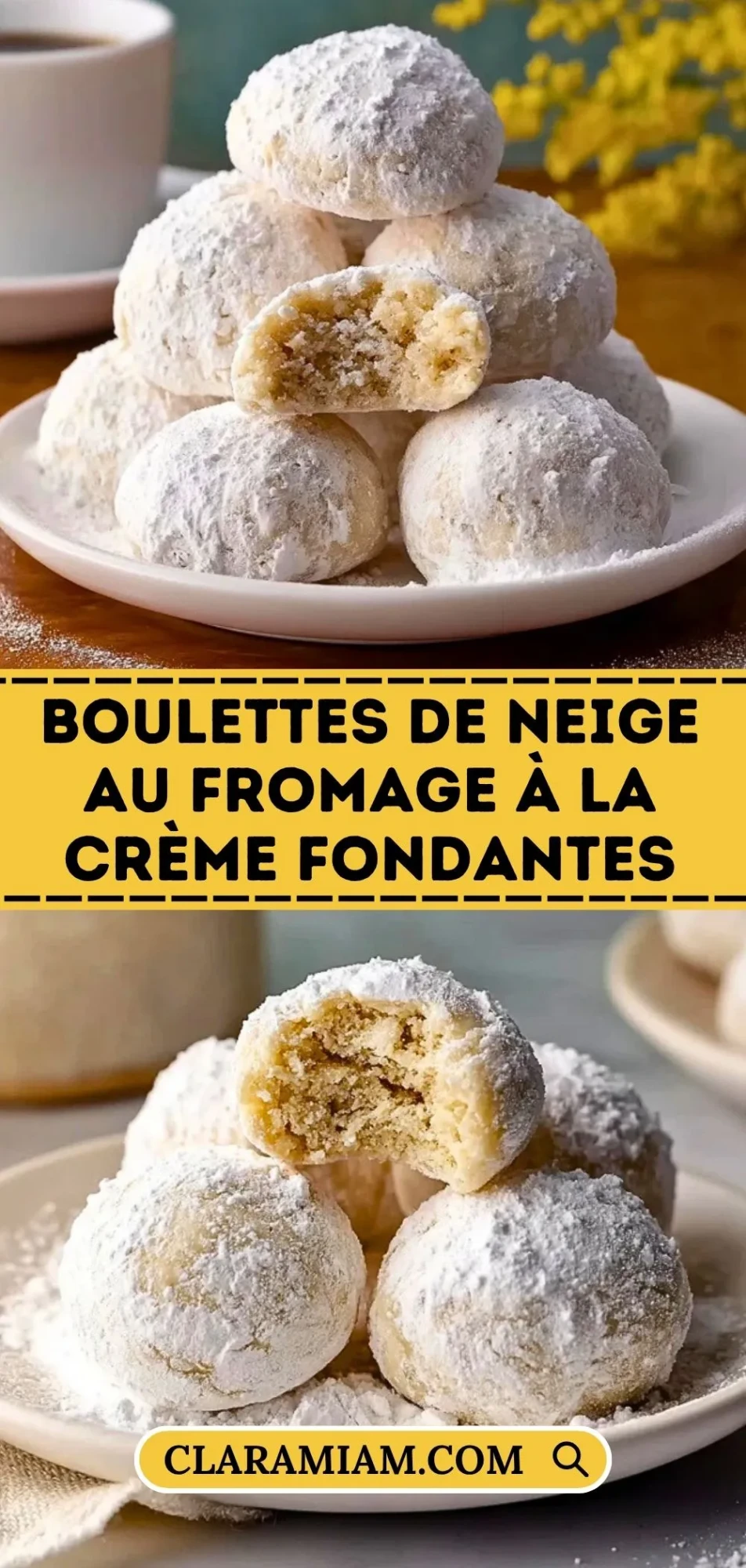 Boulettes De Neige Au Fromage À La Crème Fondantes - Pin 1