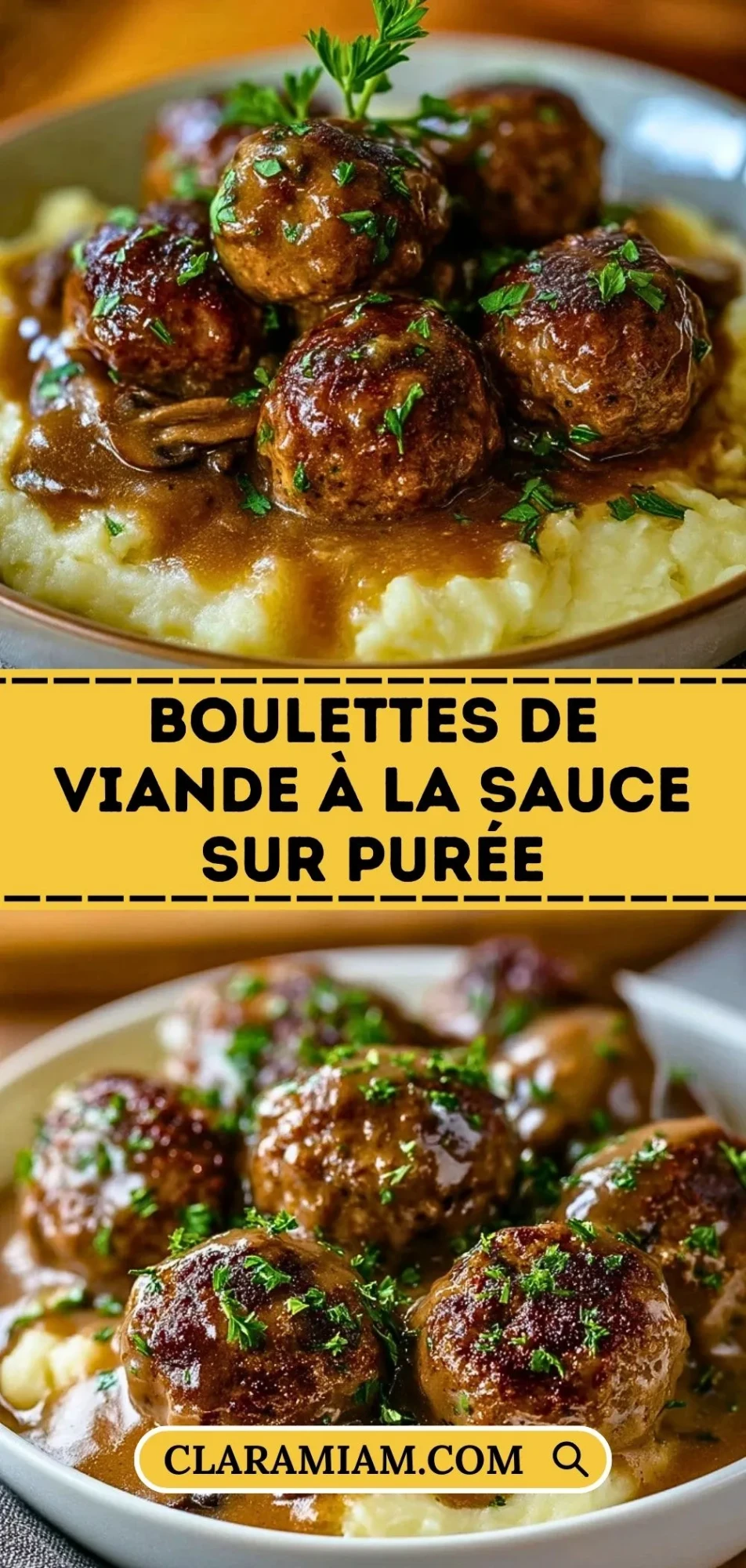Boulettes De Viande À La Sauce Sur Purée - Pin 1