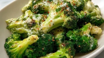Brocoli À La Crème Parmesan Et Ail