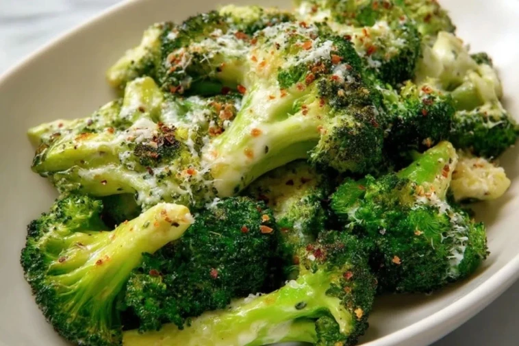 Brocoli À La Crème Parmesan Et Ail