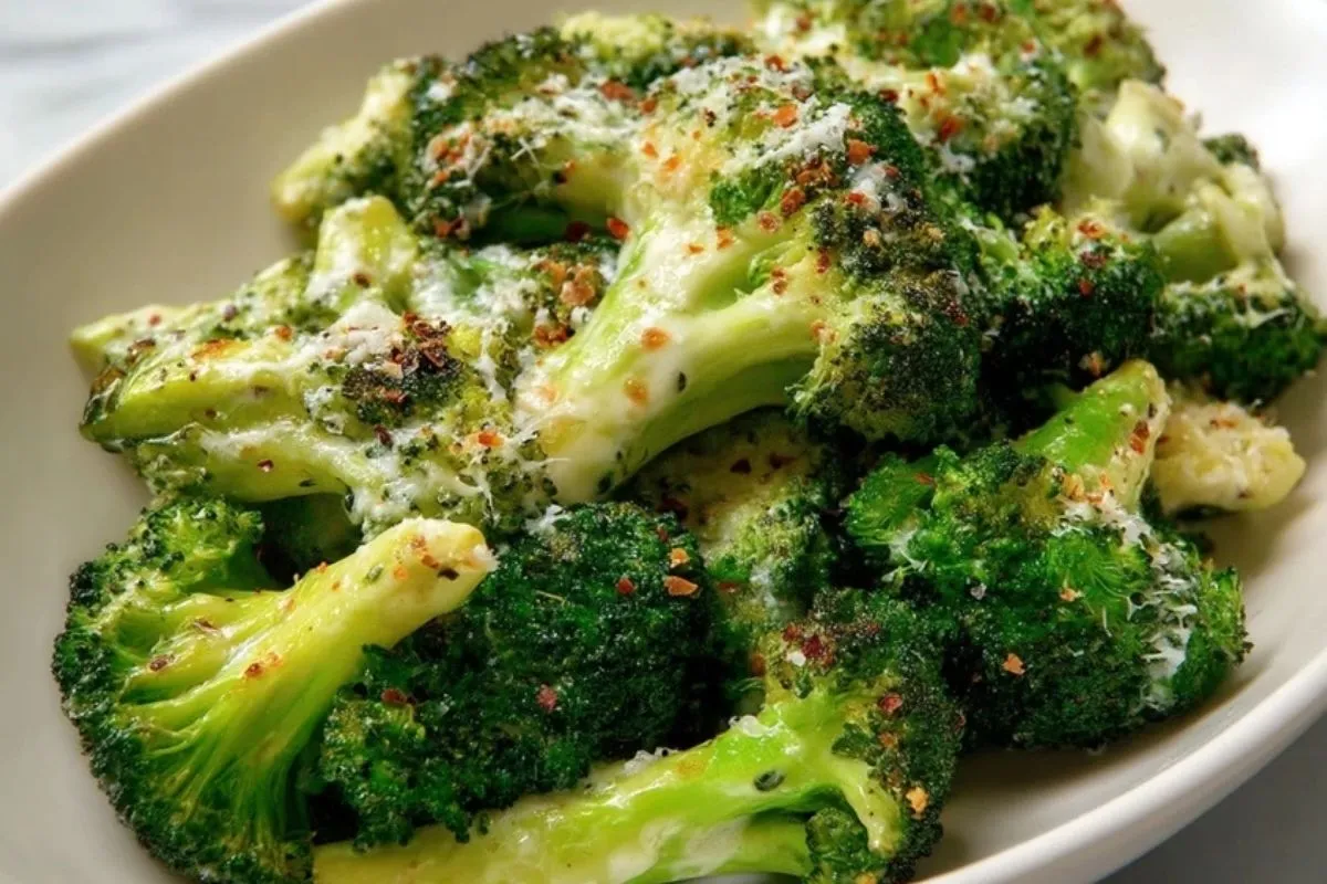 Brocoli À La Crème Parmesan Et Ail