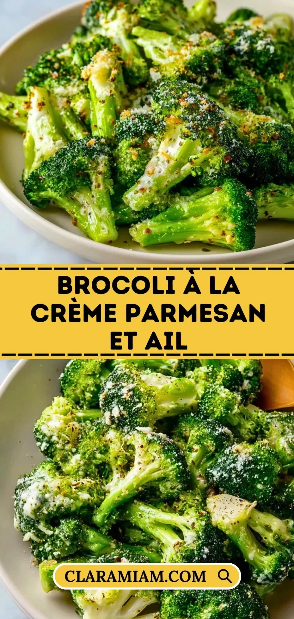 Brocoli À La Crème Parmesan Et Ail - Pin 1