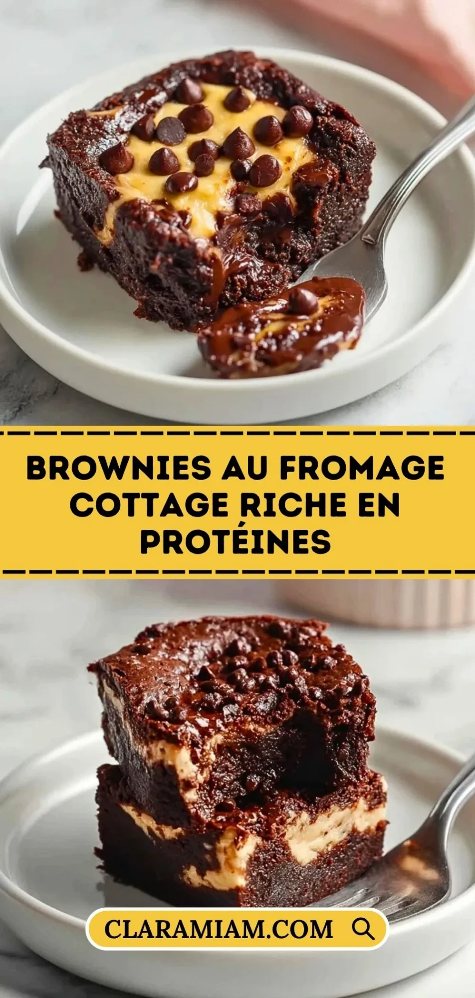 Brownies Au Fromage Cottage Riche En Protéines - Pin 1