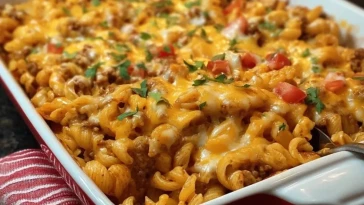 Casserole De Pâtes Au Cheeseburger