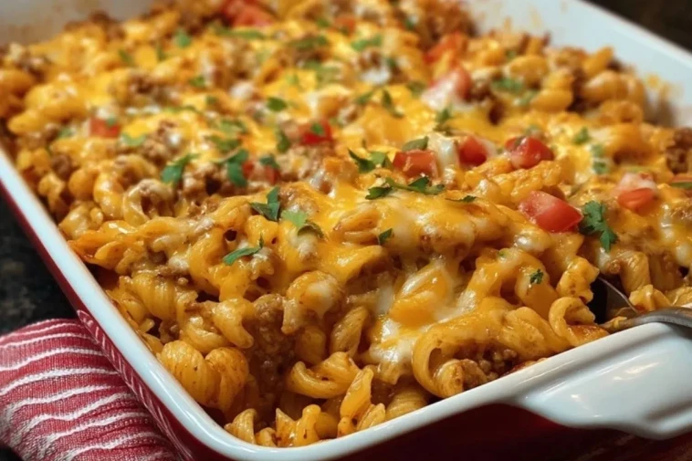 Casserole De Pâtes Au Cheeseburger