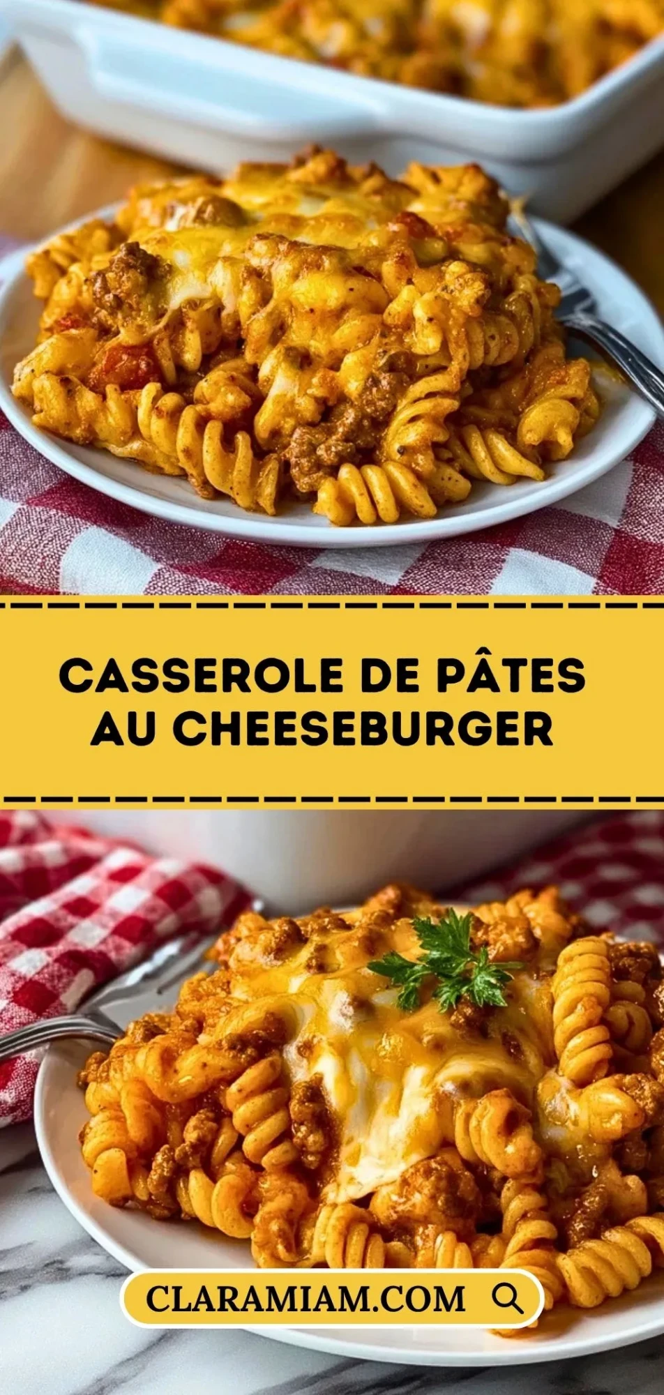 Casserole De Pâtes Au Cheeseburger - Pin 1