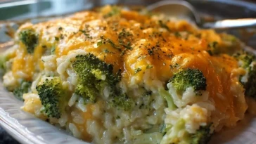 Casserole De Riz Au Brocoli Et Fromage