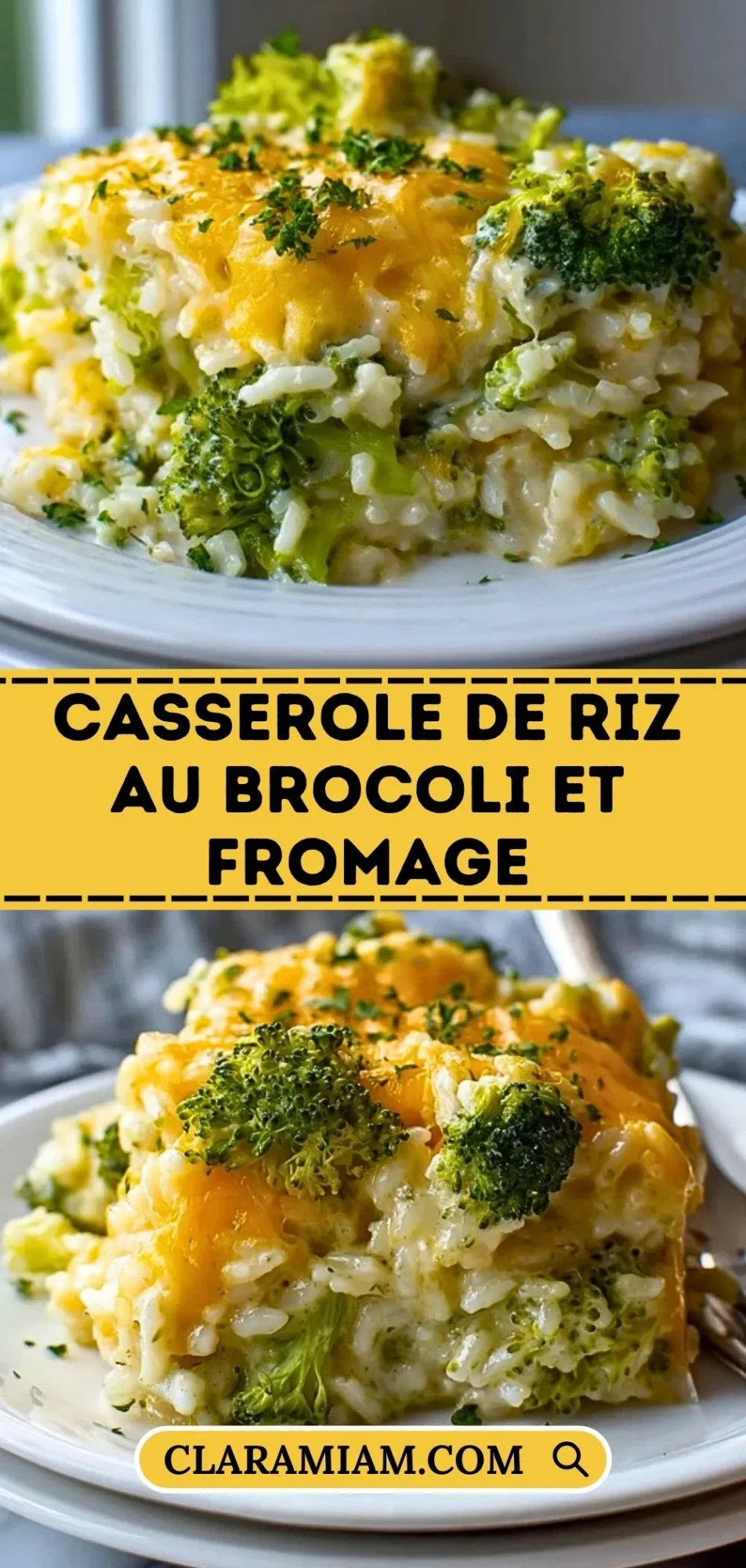 Casserole De Riz Au Brocoli Et Fromage - Pin 1