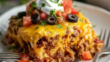 Casserole DEnchiladas Au Bœuf Cuites Au Four