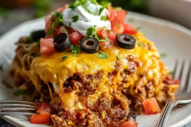 Casserole DEnchiladas Au Bœuf Cuites Au Four