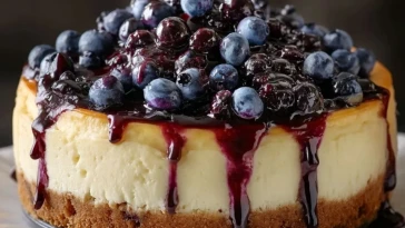 Cheesecake Aux Myrtilles Et Chocolat Blanc